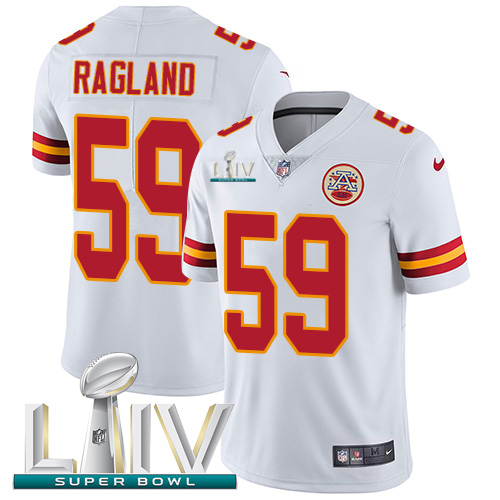 Kansas City Chiefs Nike #59 Reggie Ragland White Super Bowl LIV 2020 Men Stitched NFL Vapor Untouchable Limited Jersey->youth nfl jersey->Youth Jersey